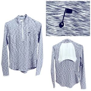 ZERO RESTRICTION WOMENS GREY SHAE ZIP MOCK GOLF EMBROIDERED PULLOVER X-SMALL